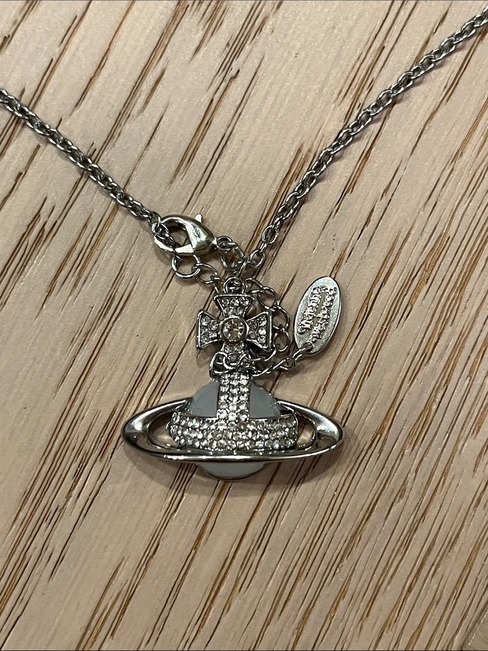 Vivienne Westwood white gem necklace pendant